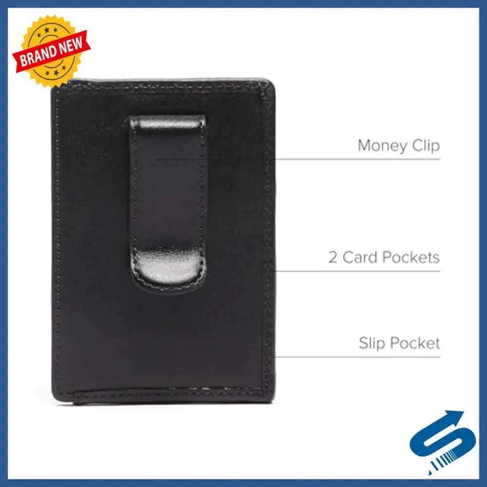 Slim Ballistic Nylon Money Clip Card Case with 3 Pockets